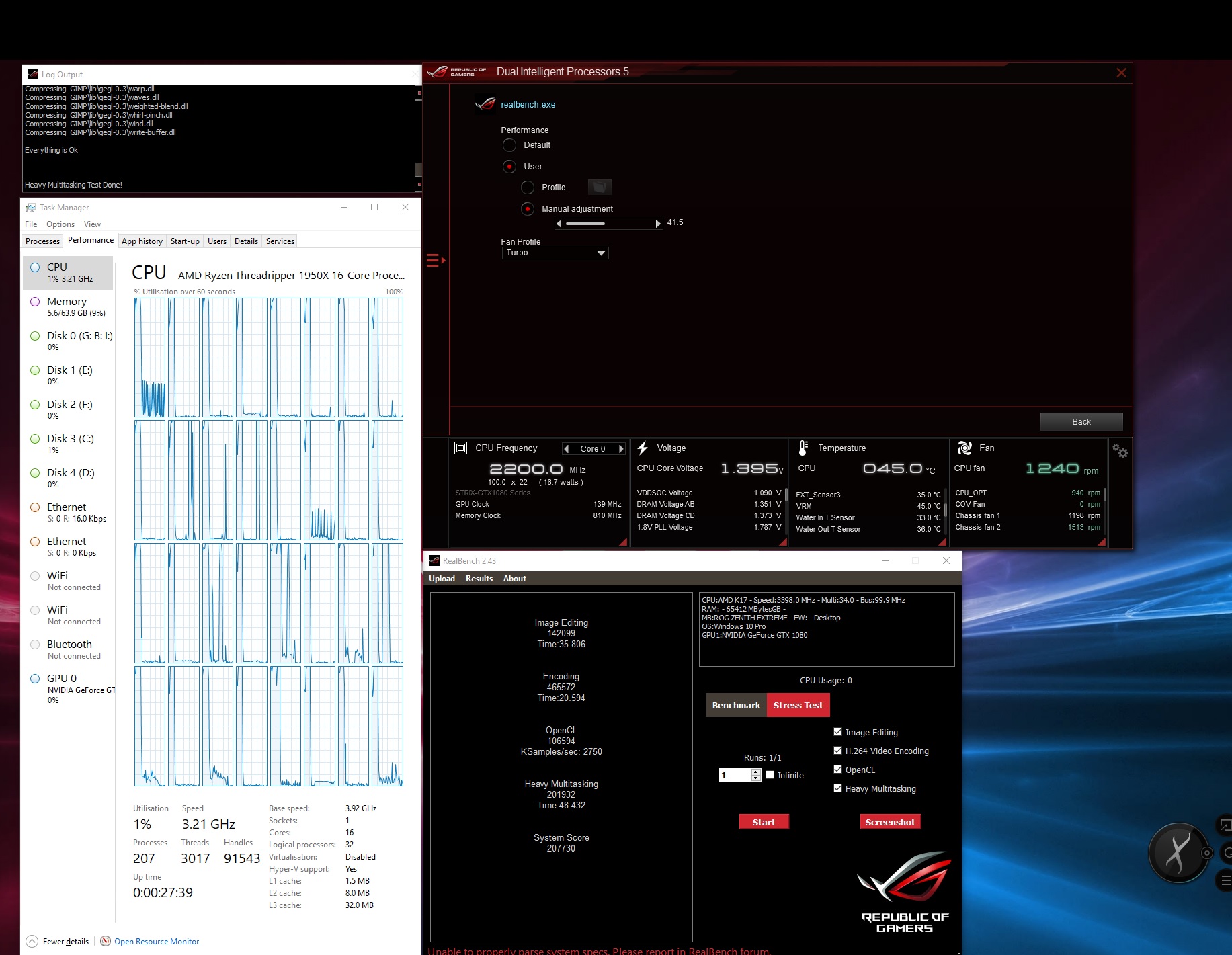 First run of Asus real bench-test-5 CPU-31.25GHz-mem-2800MHz.jpg